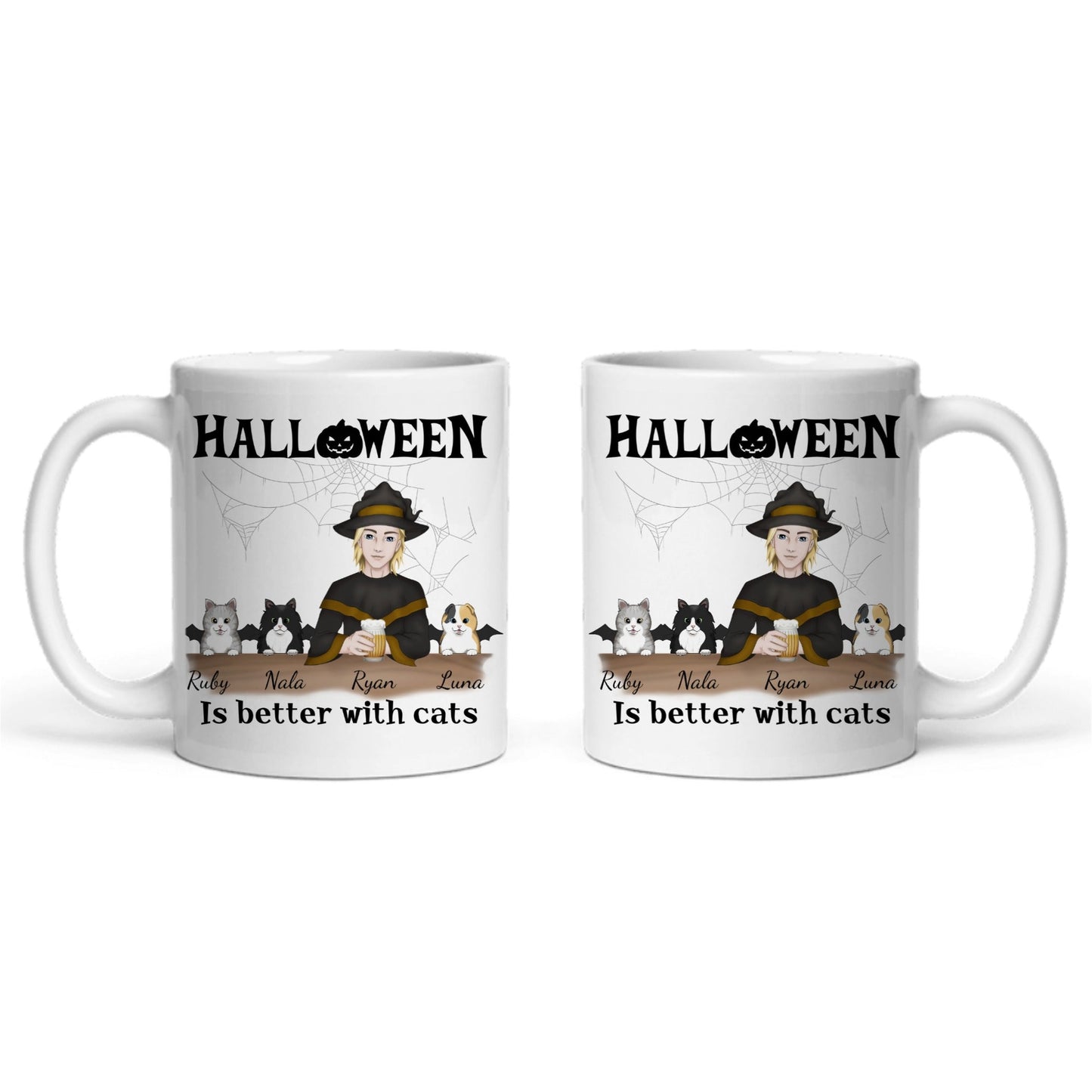 Halloween ist besser mit Katzen Keramiktasse