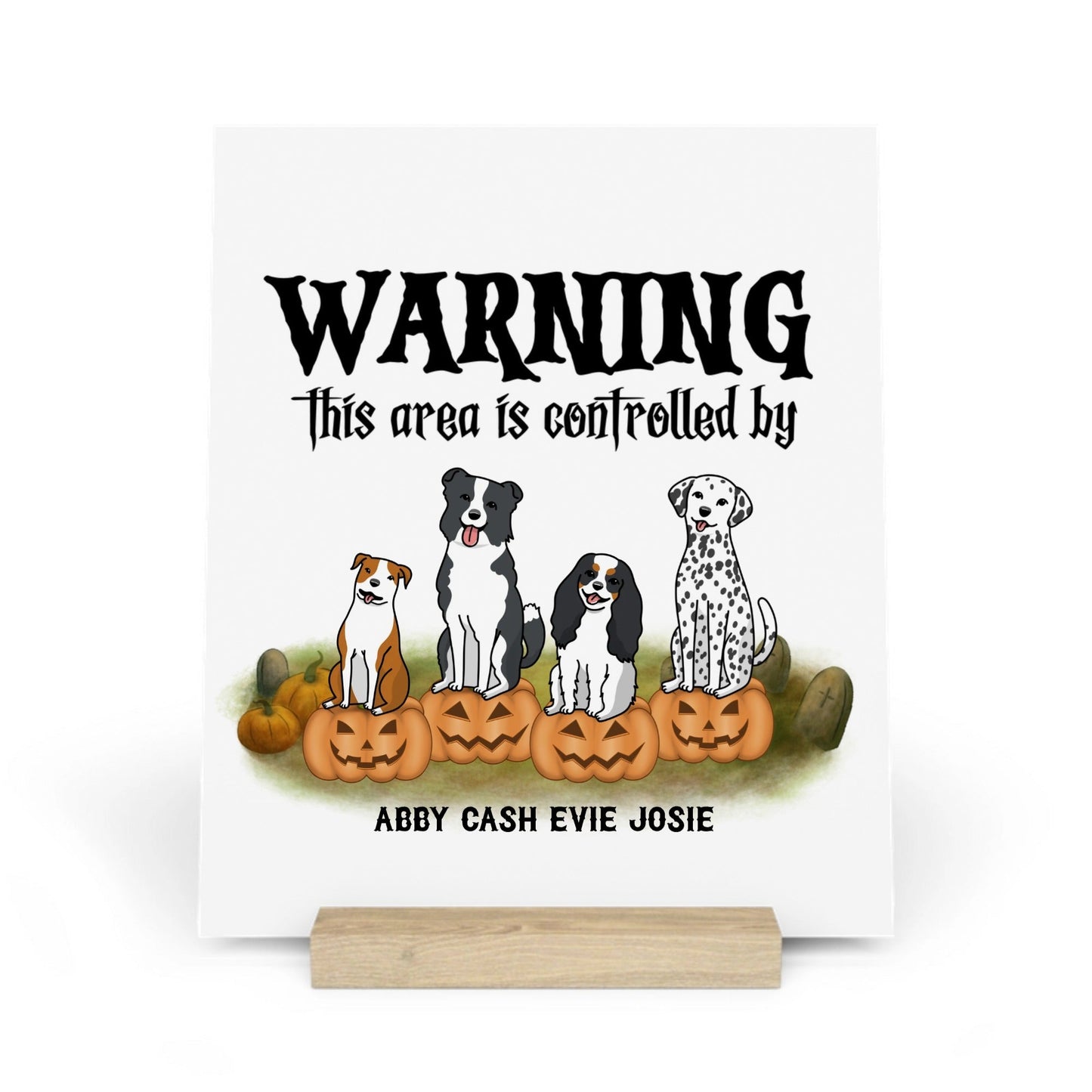 Achtung Bereich kontrolliert Halloween Galerietafel mit Ständer