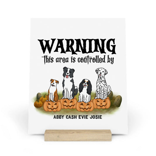 Achtung Bereich kontrolliert Halloween Galerietafel mit Ständer