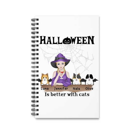 Halloween ist besser mit einem Katzen Spiralnotizbuch