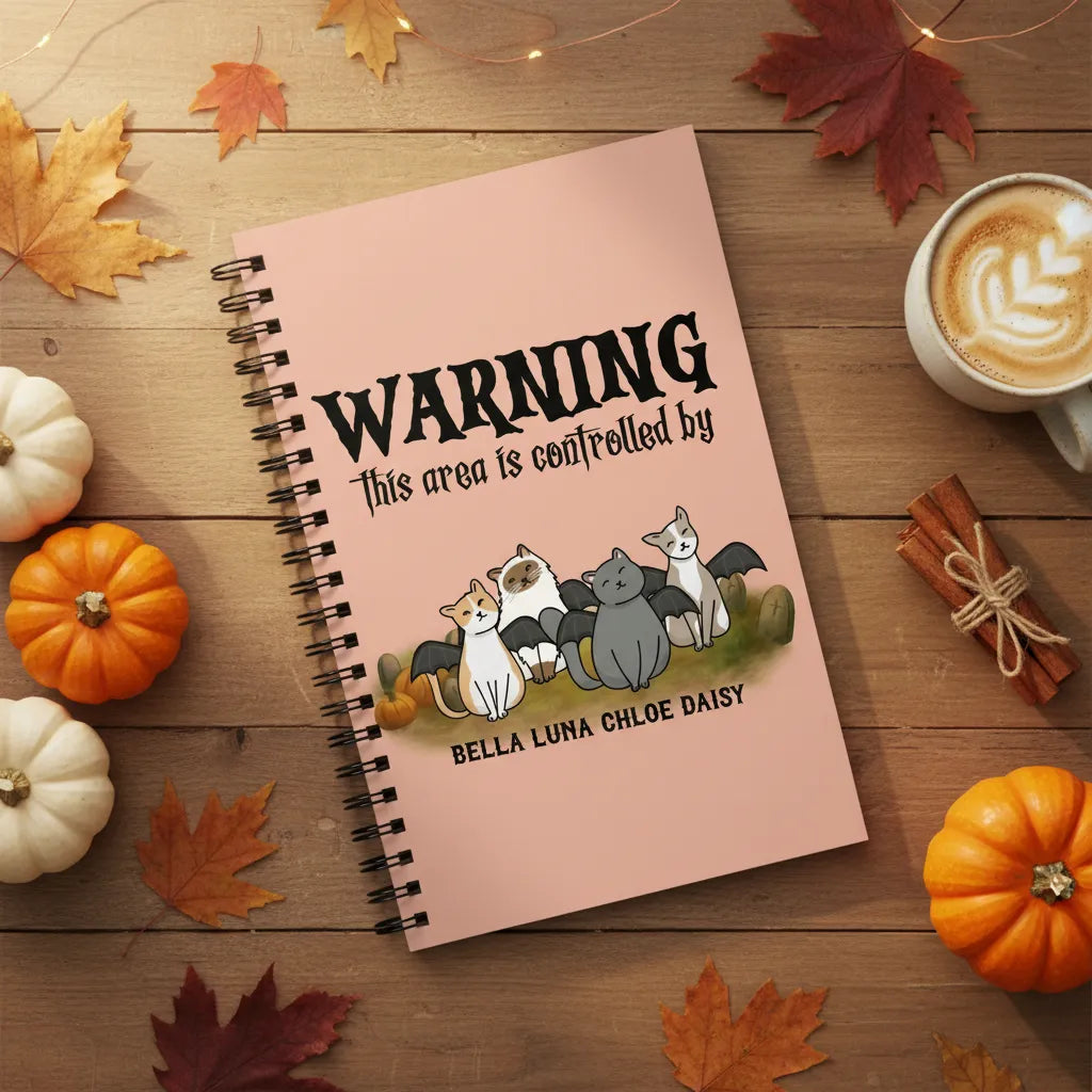 Achtung Bereich kontrolliert Halloween Spiralnotizbuch