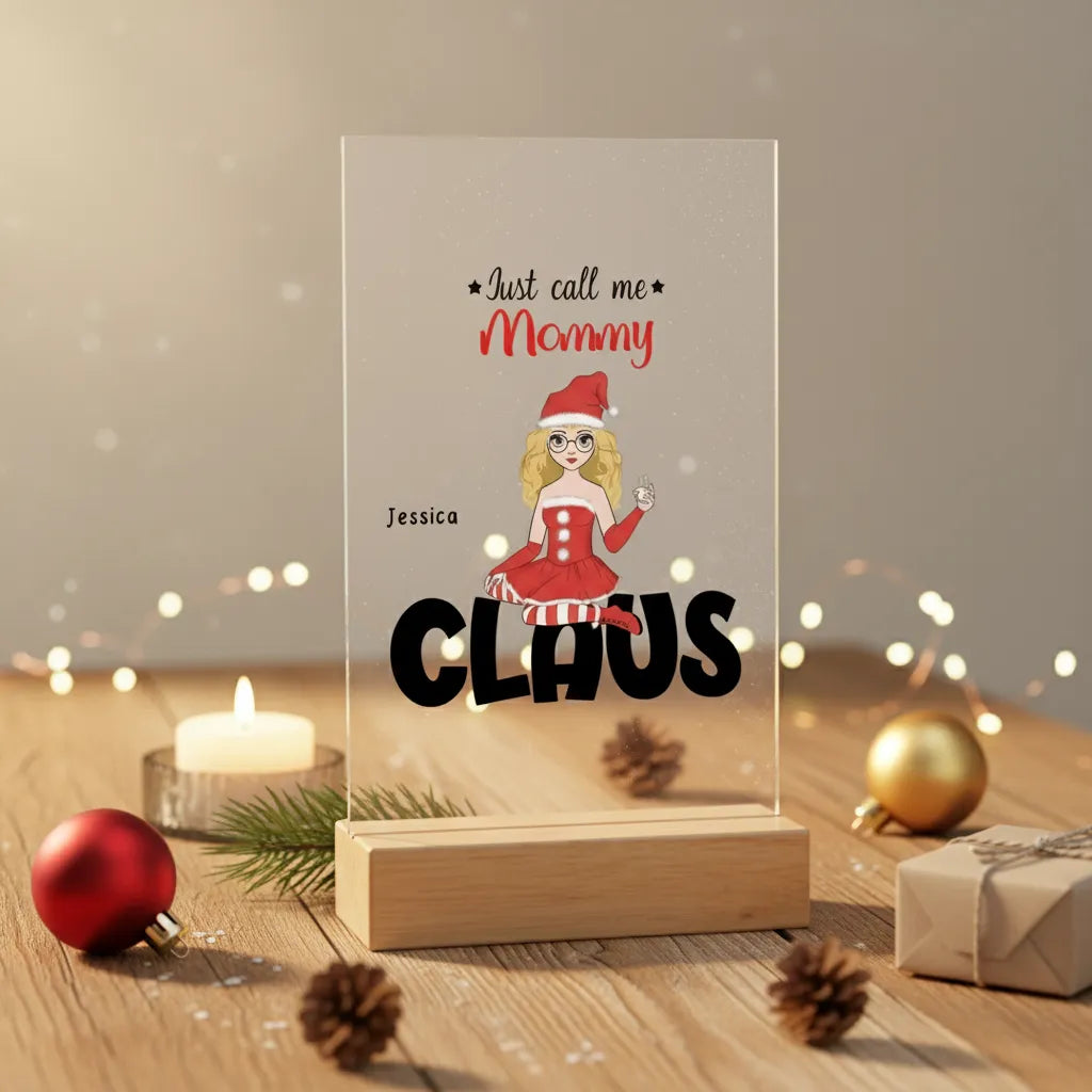 Nenn mich Oma Klaus Weihnacht Acrylschild mit Holzständer