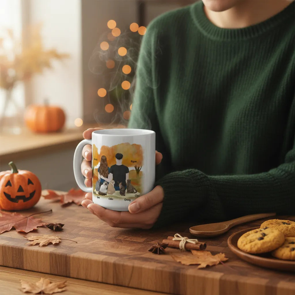 Du, ich und die Katzen Keramiktasse