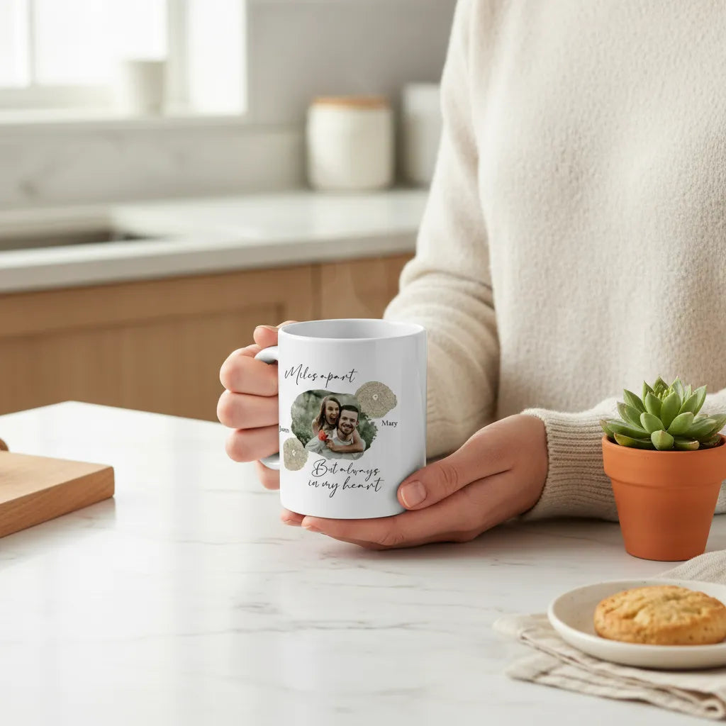 Meilenweit auseinander Keramiktasse