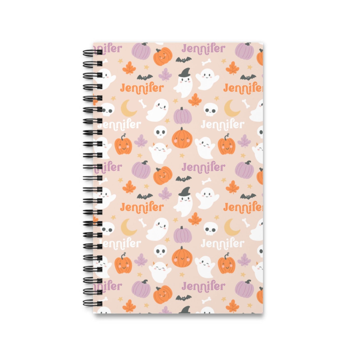 Namensmuster Halloween Spiralnotizbuch