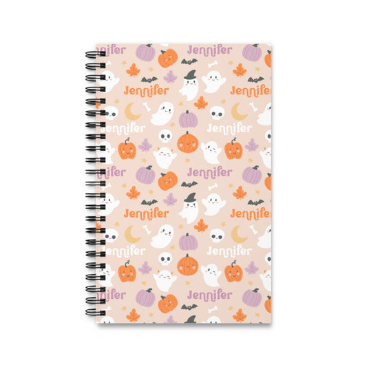 Namensmuster Halloween Spiralnotizbuch