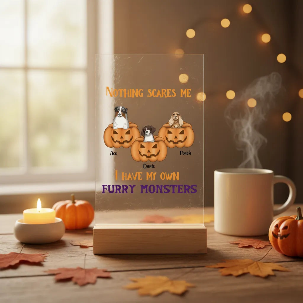 Nichts macht mir Angst Halloween Acrylschild mit Holzständer