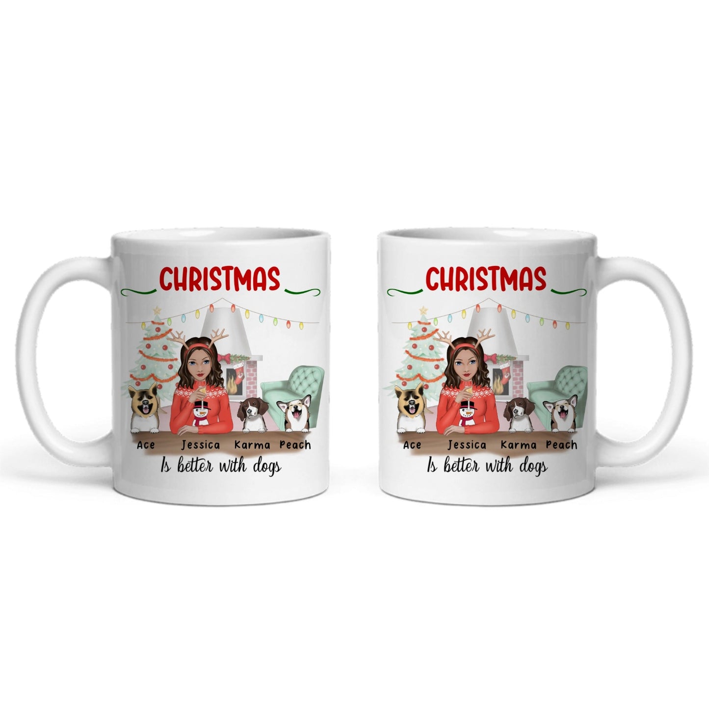 Weihnachten ist schöner mit Hunden Keramiktasse