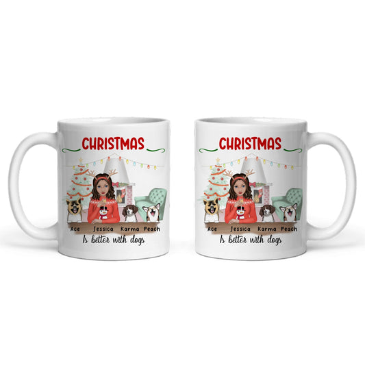 Weihnachten ist schöner mit Hunden Keramiktasse
