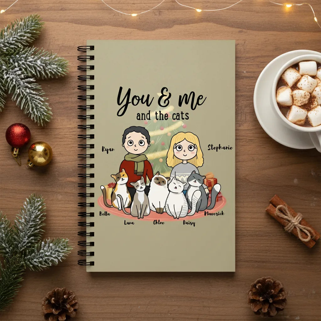 Du, ich und die Katzen Weihnacht Spiralnotizbuch