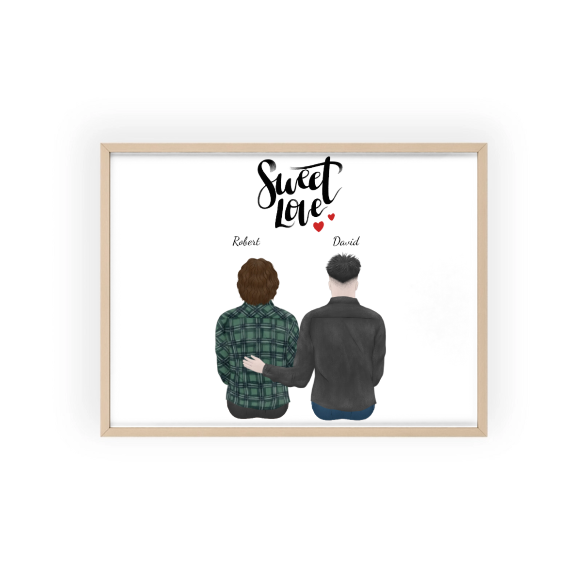 Liebe liegt in der Luft Poster mit Holzrahmen