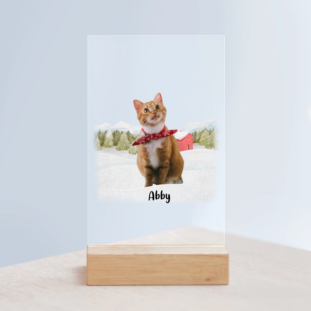 Weihnachten mit meinem Haustier Acrylschild mit Holzständer