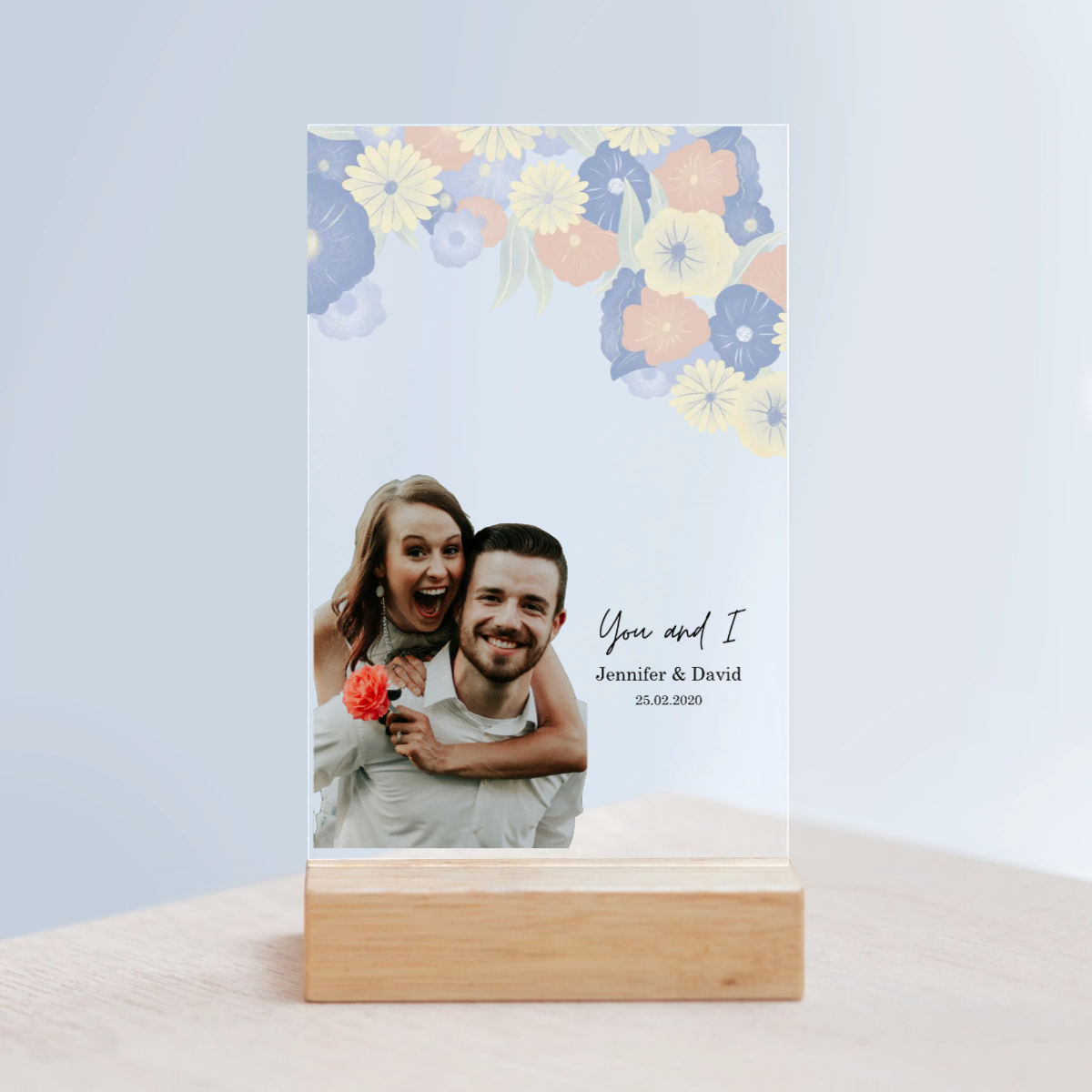Offiziell verheiratet Acrylschild mit Holzständer