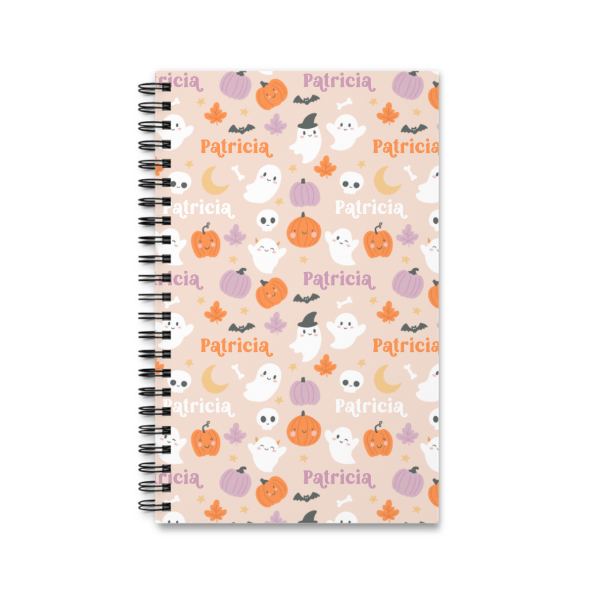 Namensmuster Halloween Spiralnotizbuch