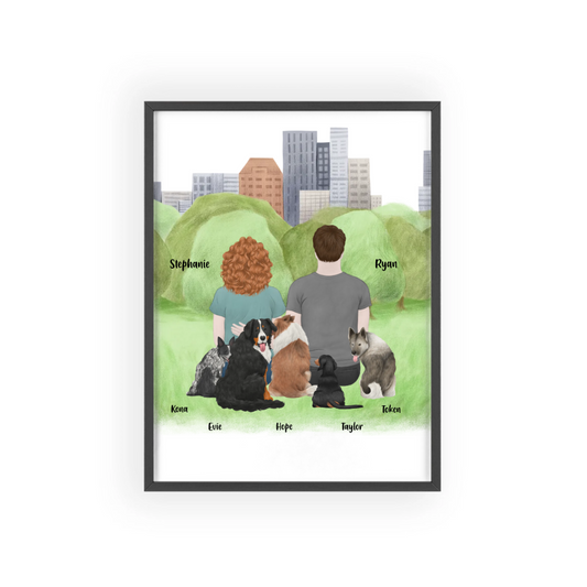 Du, ich und die Hunde Poster mit Holzrahmen