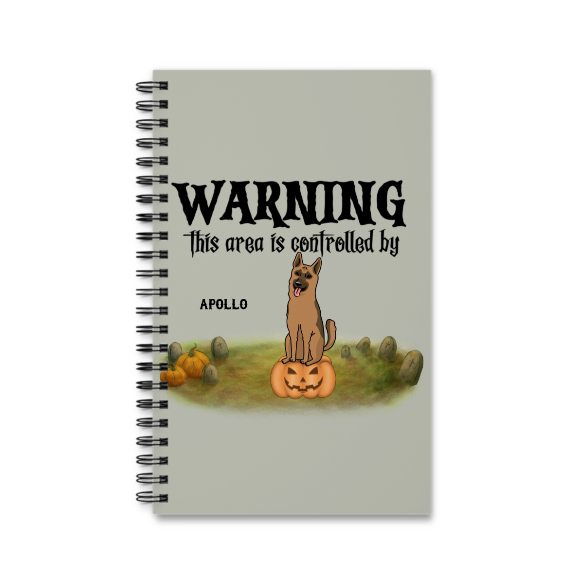 Achtung Bereich kontrolliert Halloween Spiralnotizbuch