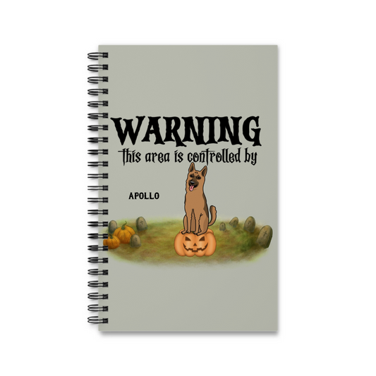 Achtung Bereich kontrolliert Halloween Spiralnotizbuch