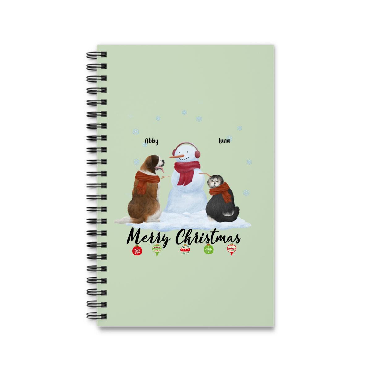Frohe Haustier Weihnachten Spiralnotizbuch