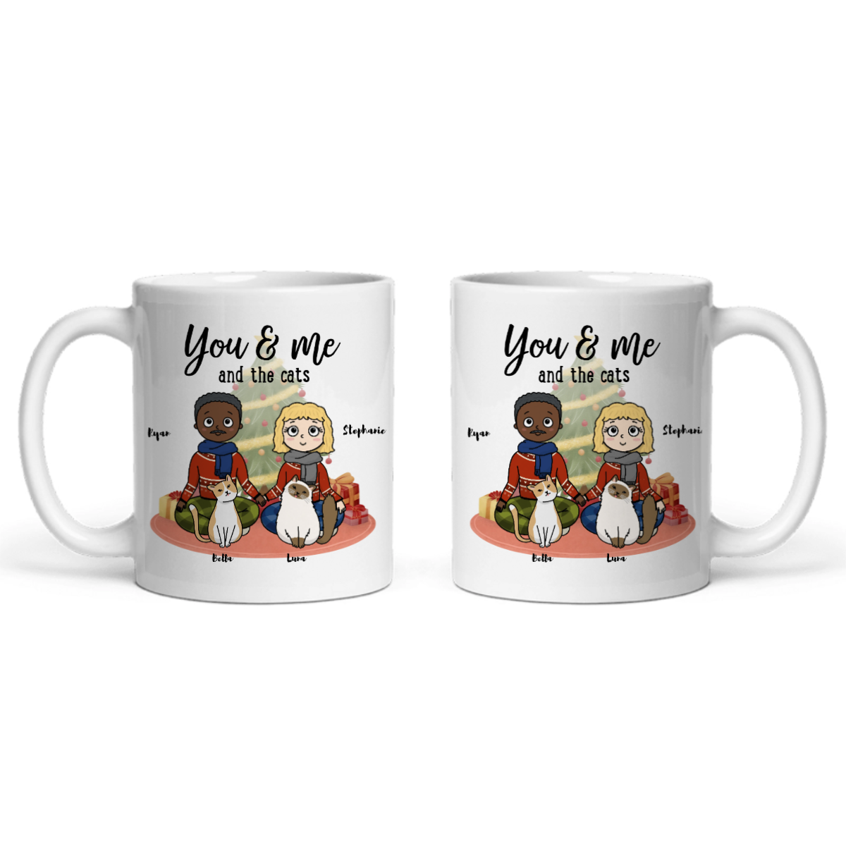 Du, ich und die Katzen Weihnacht Keramiktasse