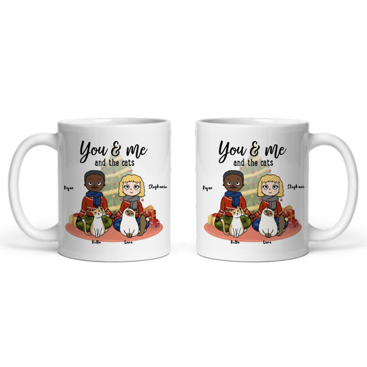 Du, ich und die Katzen Weihnacht Keramiktasse