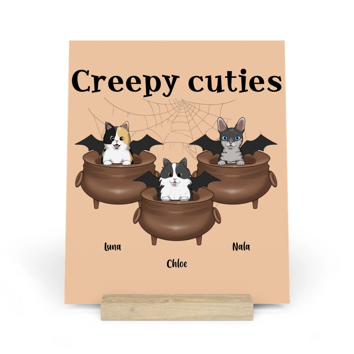 Gruselig Süße Katzen Halloween Galerietafel mit Ständer
