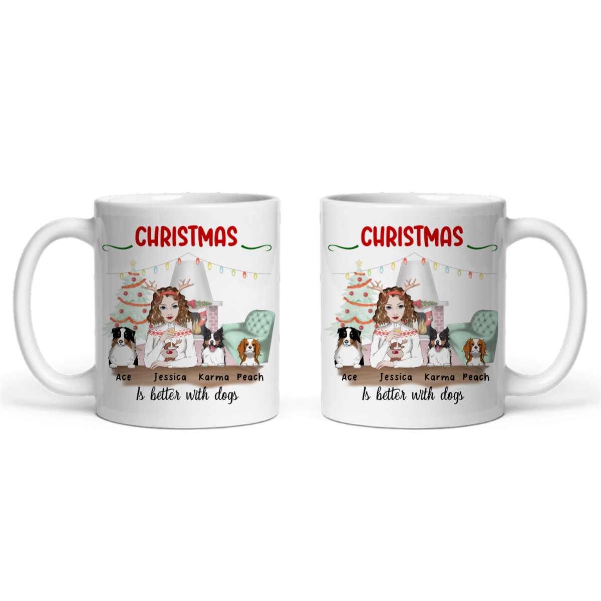 Weihnachten ist schöner mit Hunden Keramiktasse