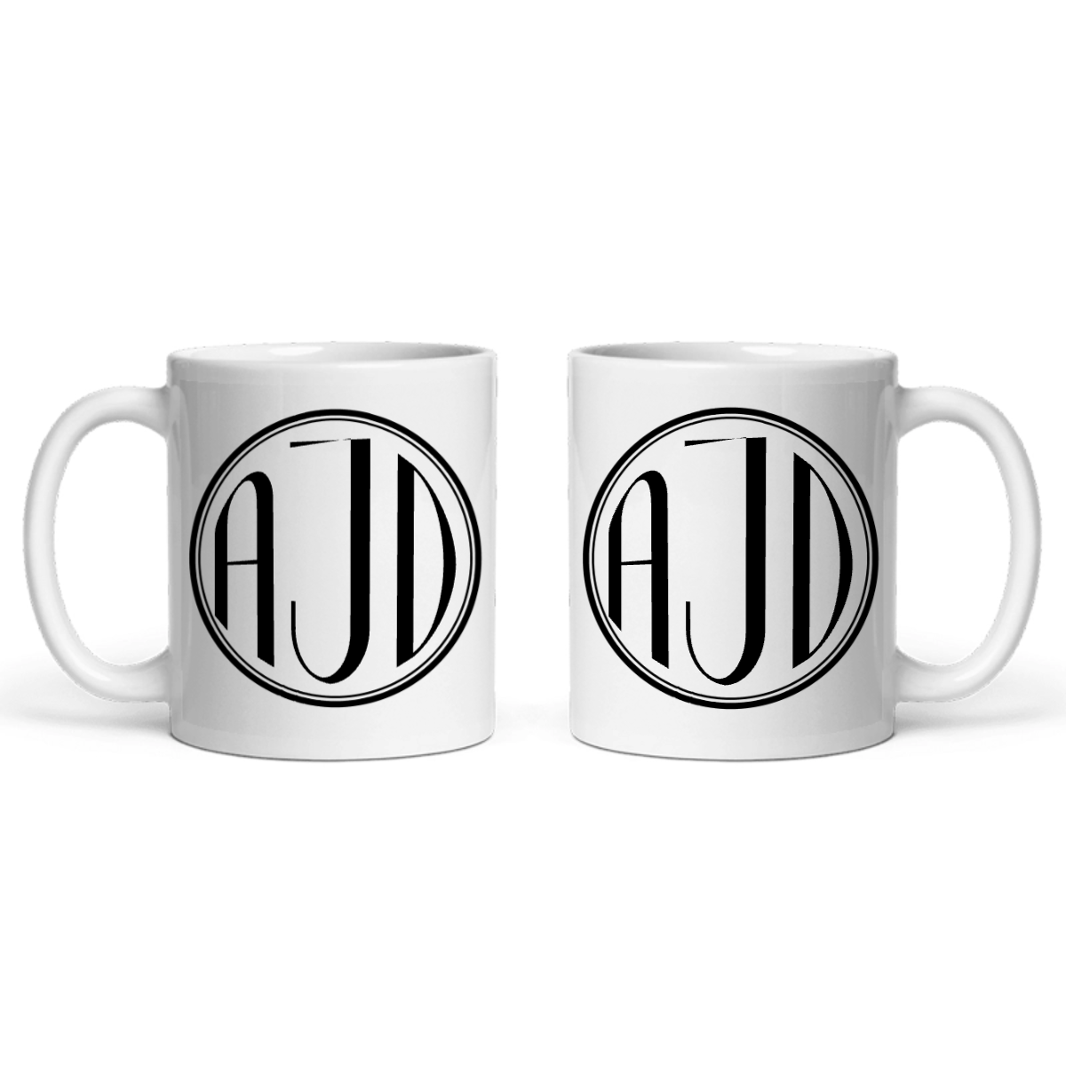 Kreisförmige Monogramm Keramiktasse