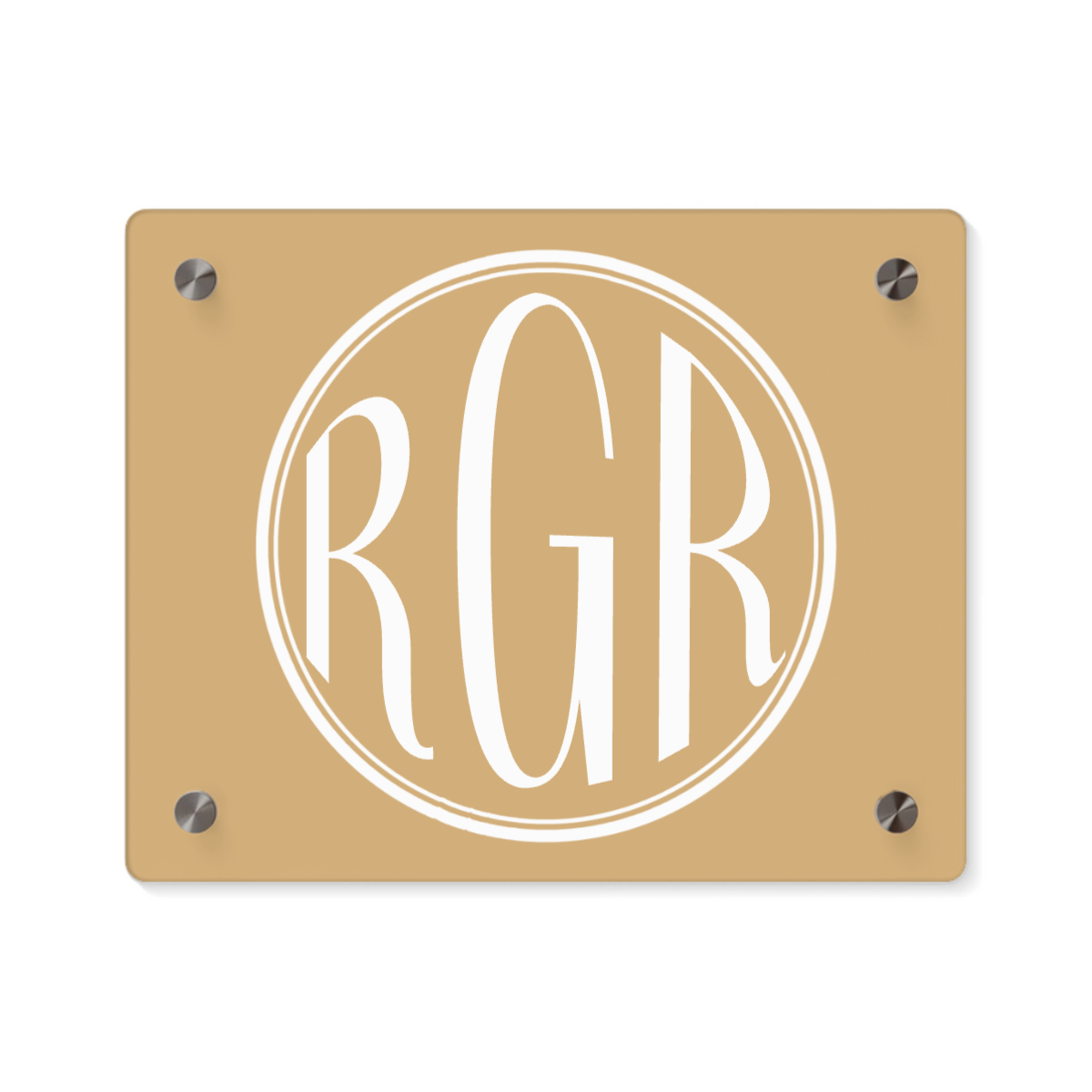 Kreisförmiges Monogramm Acryl Wandkunst Panel