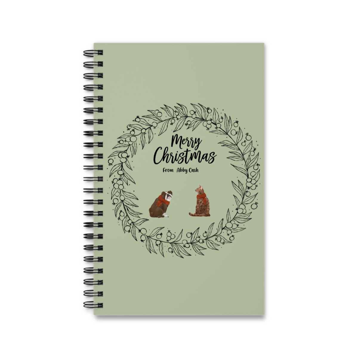 Frohe Haustier Weihnachten Spiralnotizbuch
