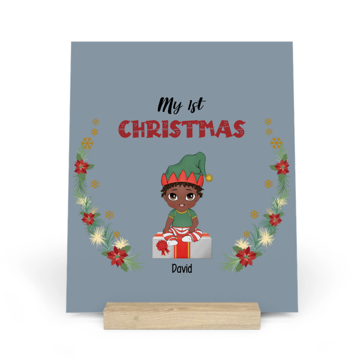 Mein erstes Weihnachten Galerietafel mit Ständer