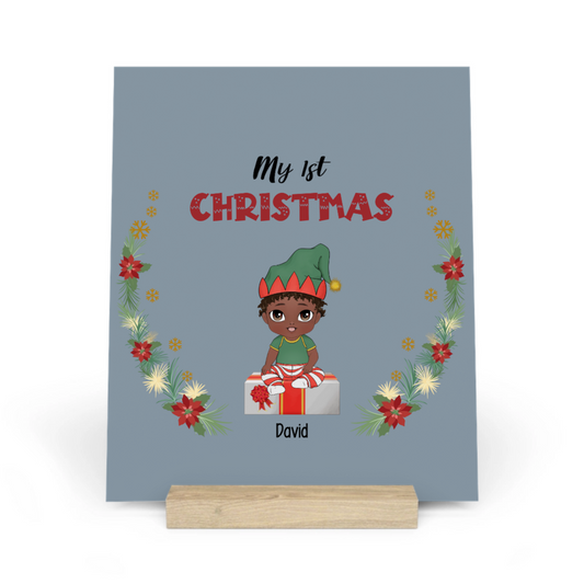 Mein erstes Weihnachten Galerietafel mit Ständer