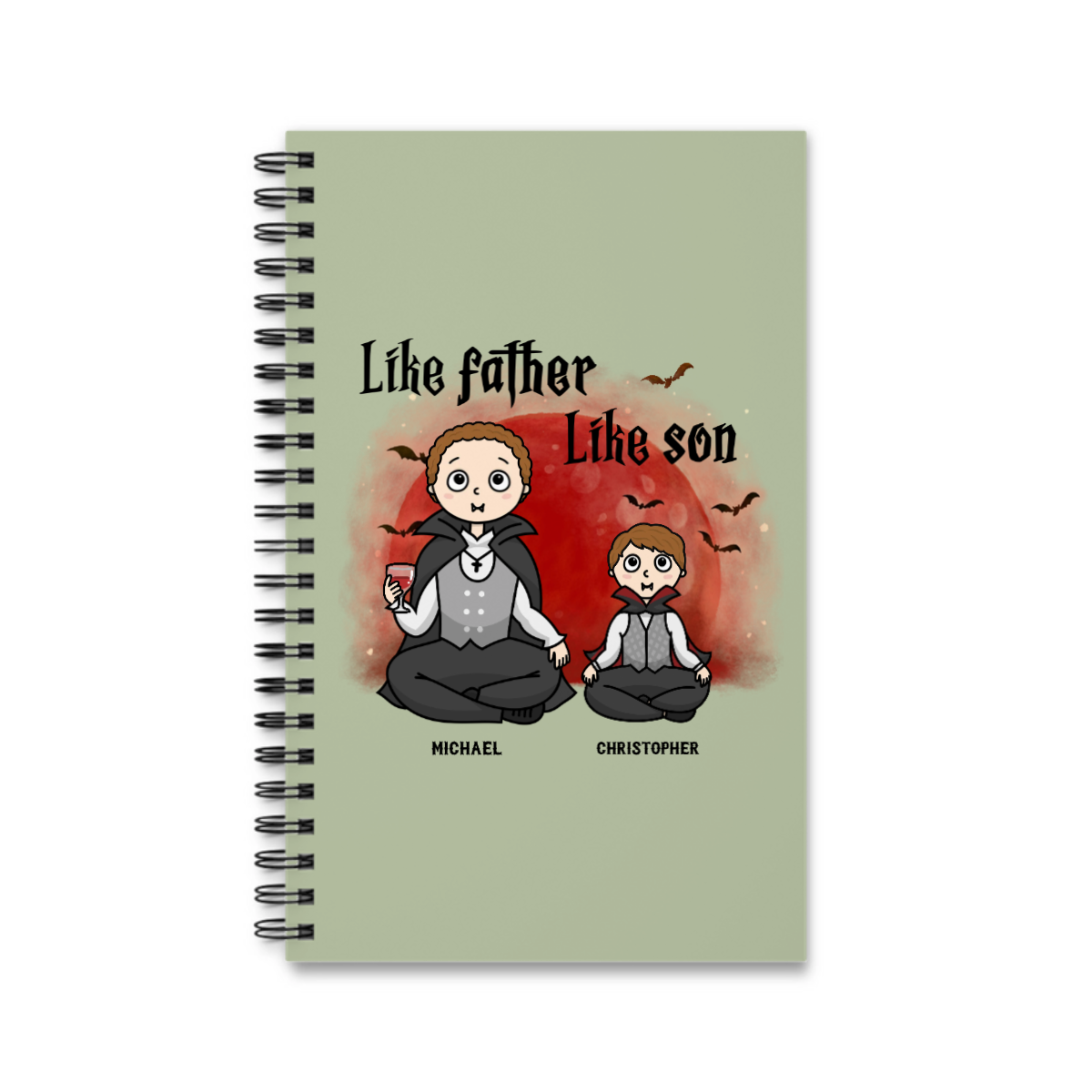 Wie der Vater, so der Sohn Halloween Spiralnotizbuch