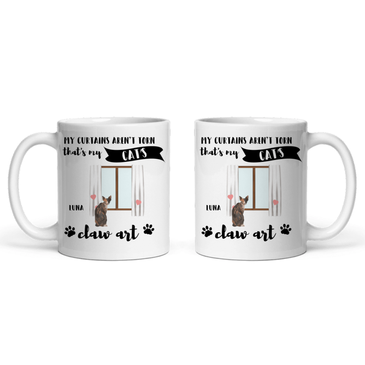 Meine Vorhänge sind nicht zerrissen das ist die Krallenkunst meiner Katze Keramiktasse