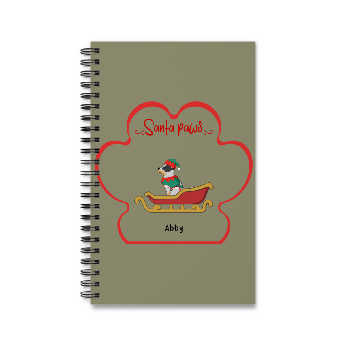 Weihnachtspfoten Spiralnotizbuch