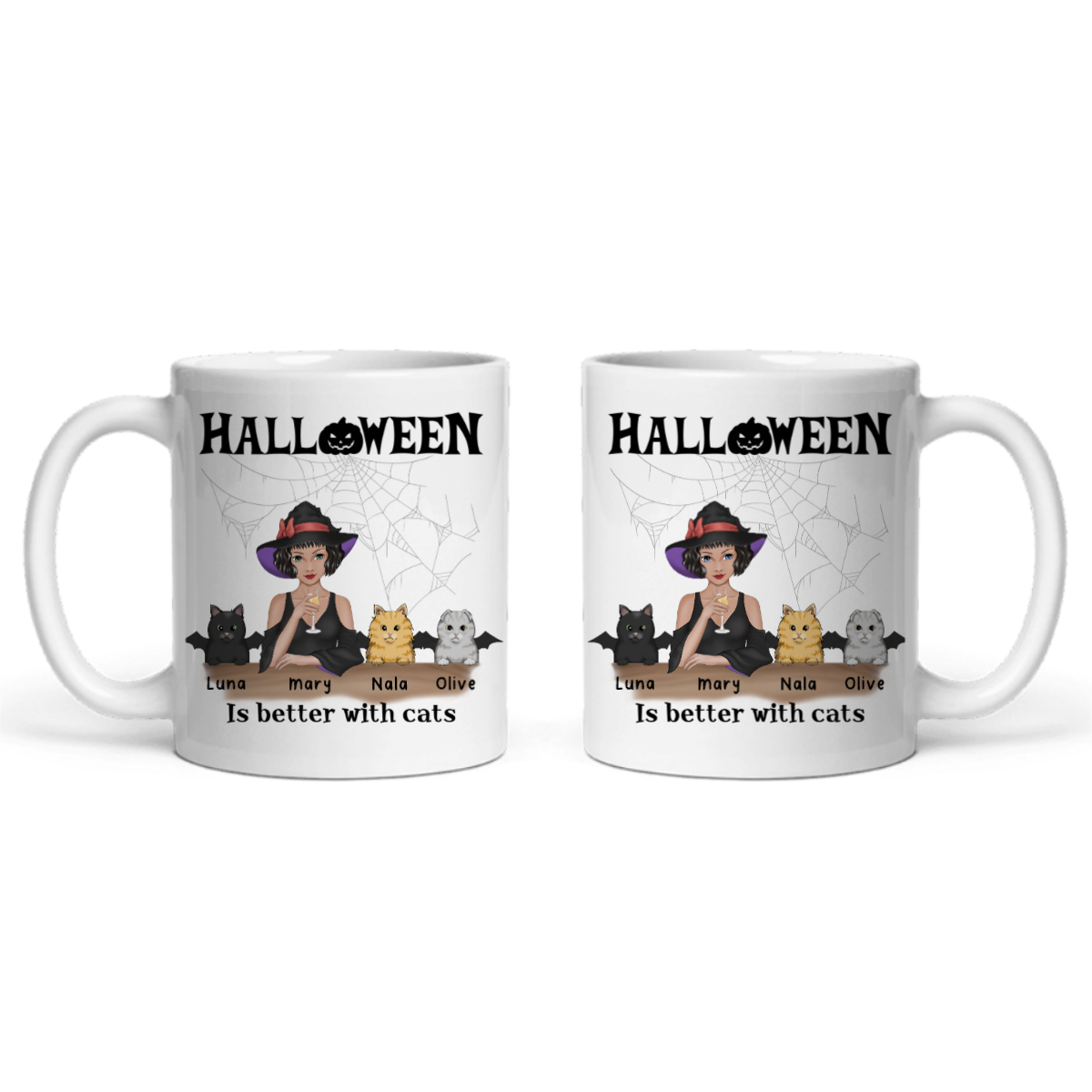 Halloween ist besser mit Katzen Keramiktasse