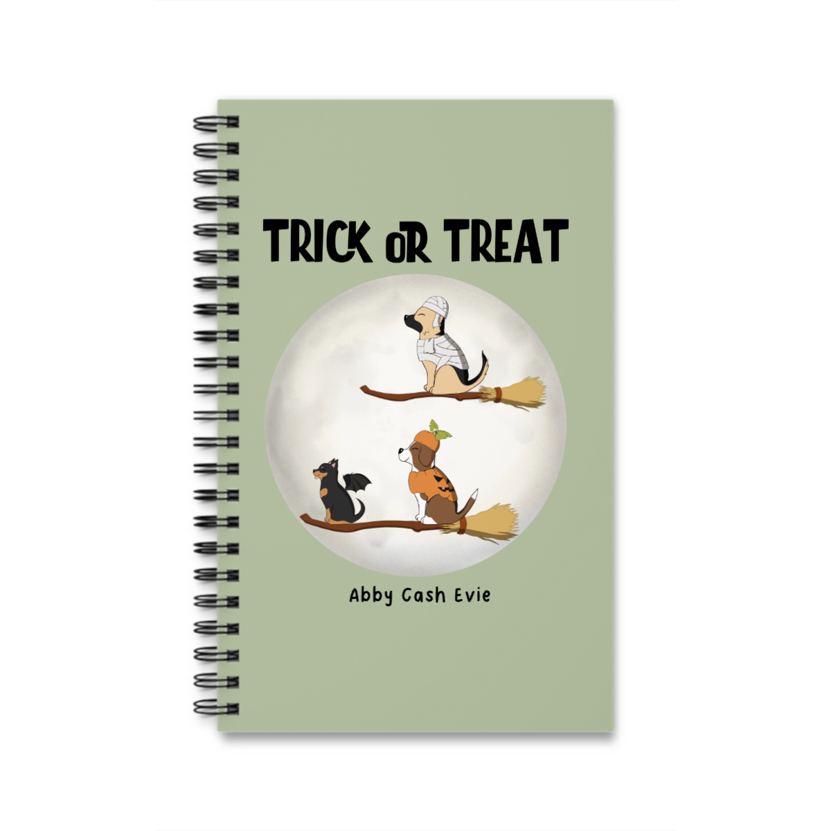 Süßes oder Saures Hunde Halloween Spiralnotizbuch