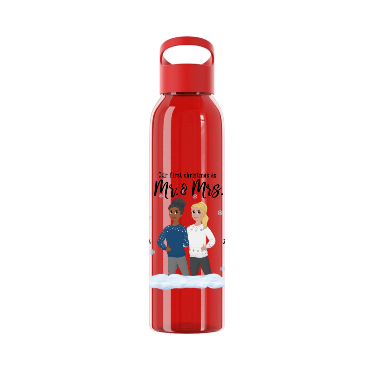 Unser erstes Weihnachten als  Ms and Mrs Wasserflasche 650ml