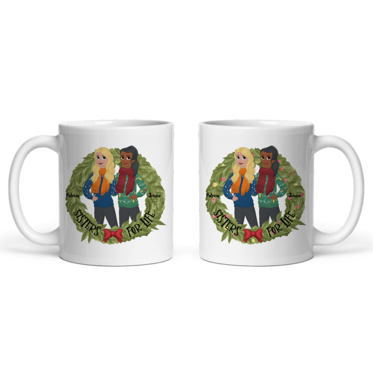 Schwestern fürs Leben Weihnacht Keramiktasse