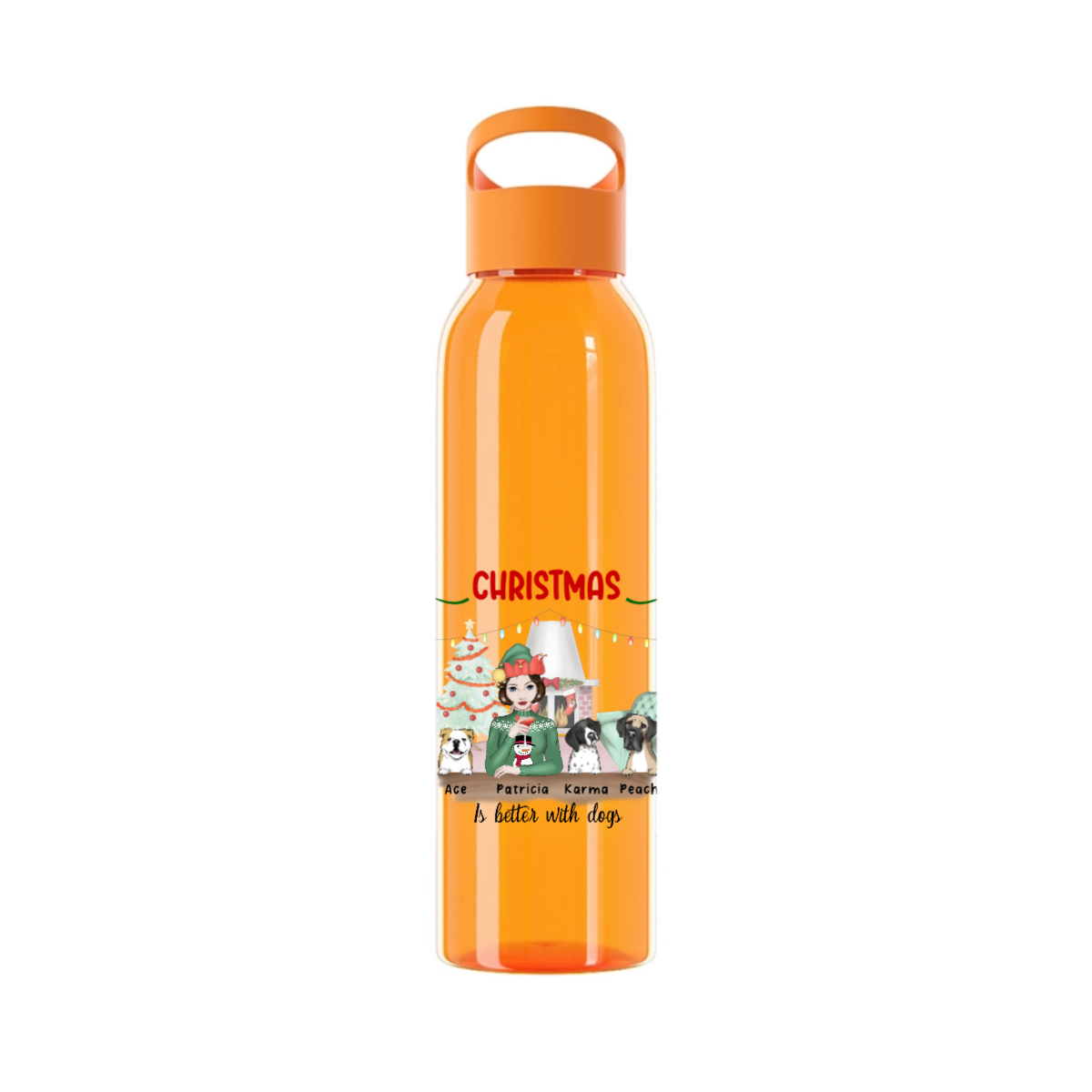 Weihnachten ist schöner mit Hunden Wasserflasche 650 ml