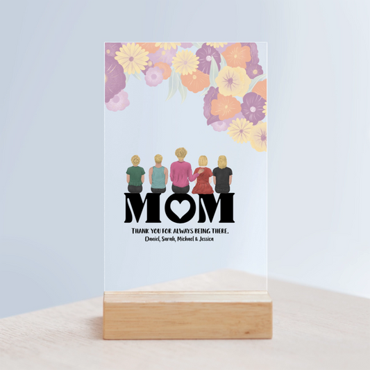 Mama, danke dass du da bist Acrylschild mit Holzständer