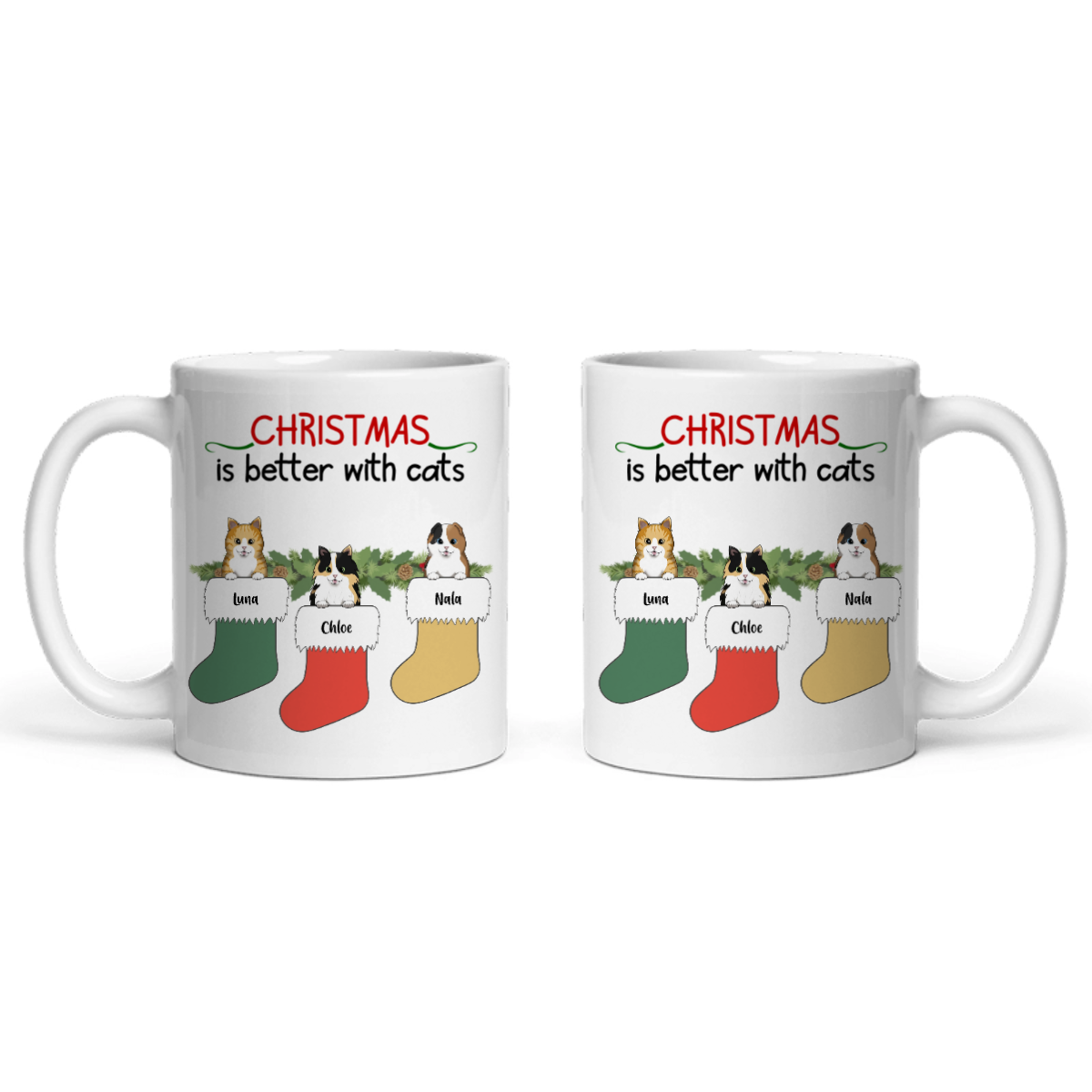 Weihnachten ist schöner mit Katzen Keramiktasse