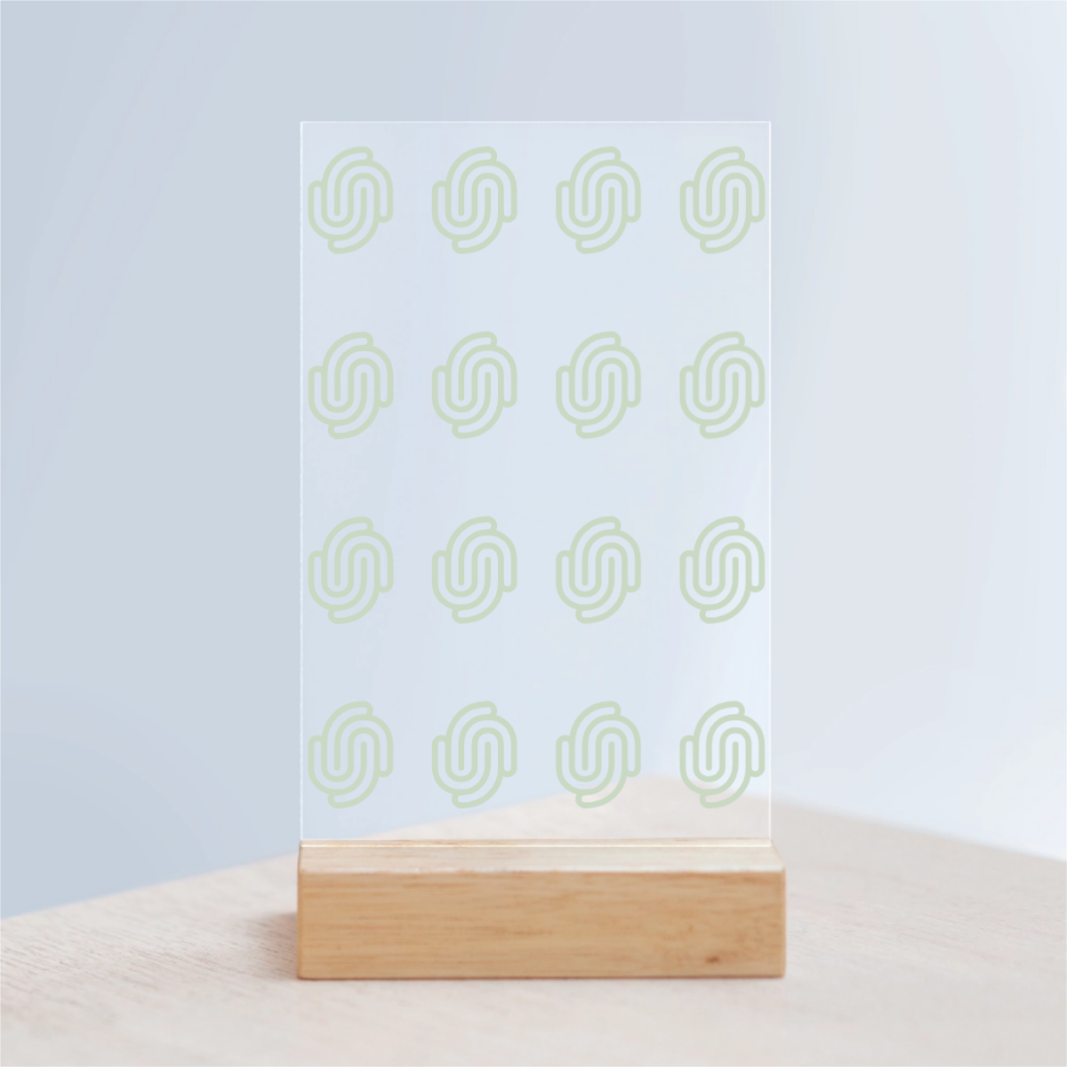 Vektor Upload Acrylschild mit Holzständer
