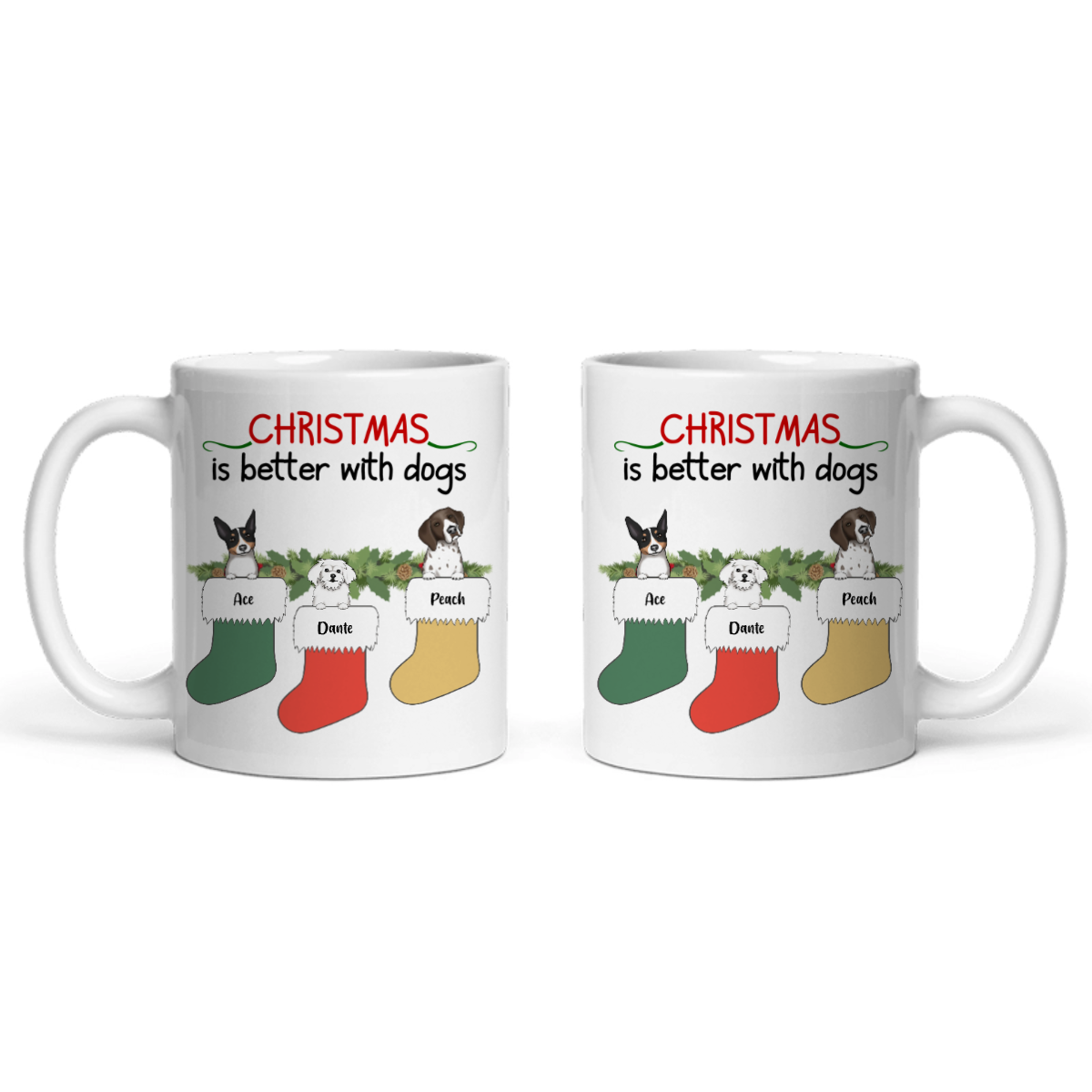 Weihnachten ist schöner mit Hunden Keramiktasse
