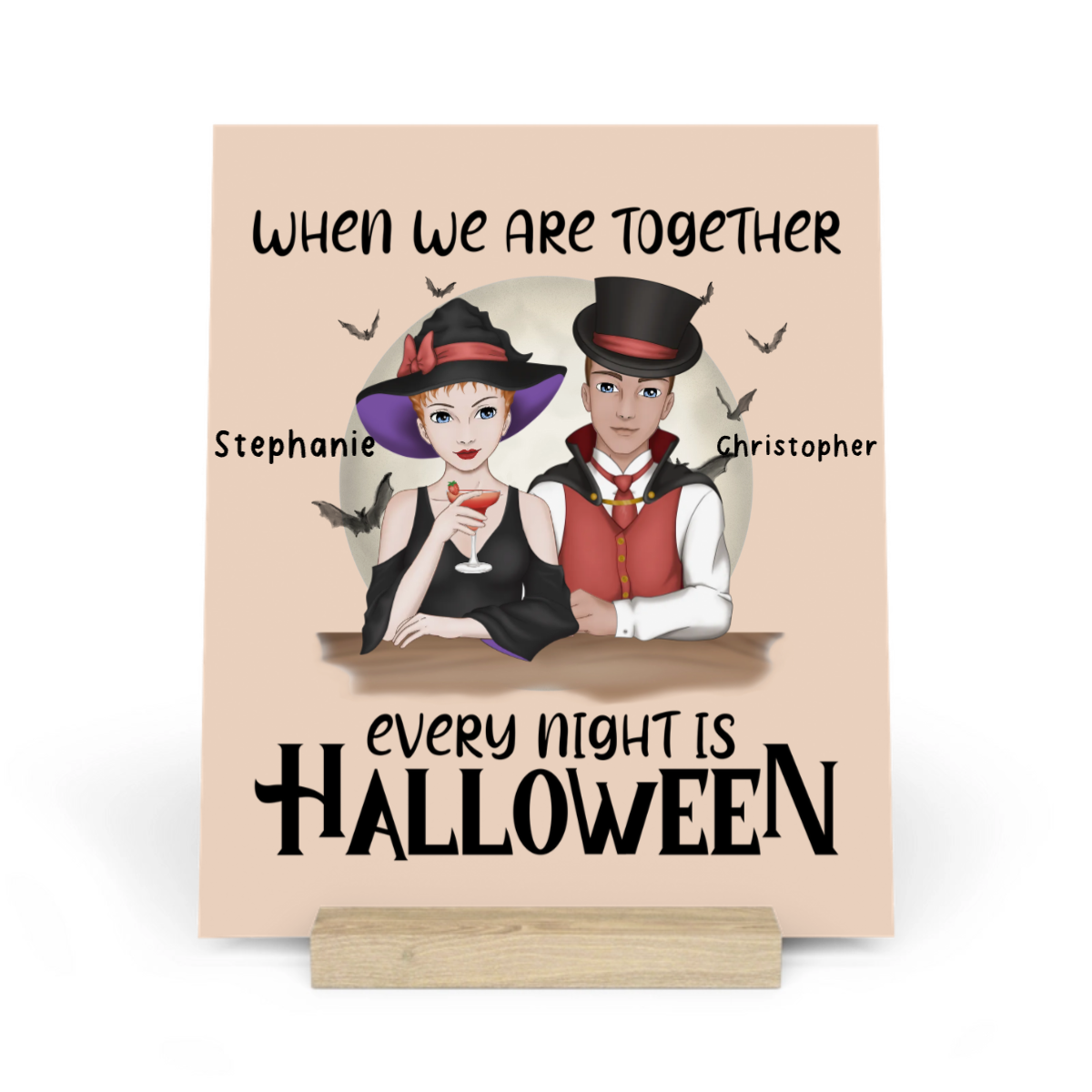 Jede Nacht ist Halloween Galerietafel mit Ständer