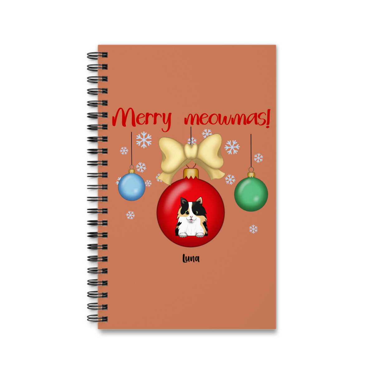Frohe Meownachten Weihnacht Spiralnotizbuch