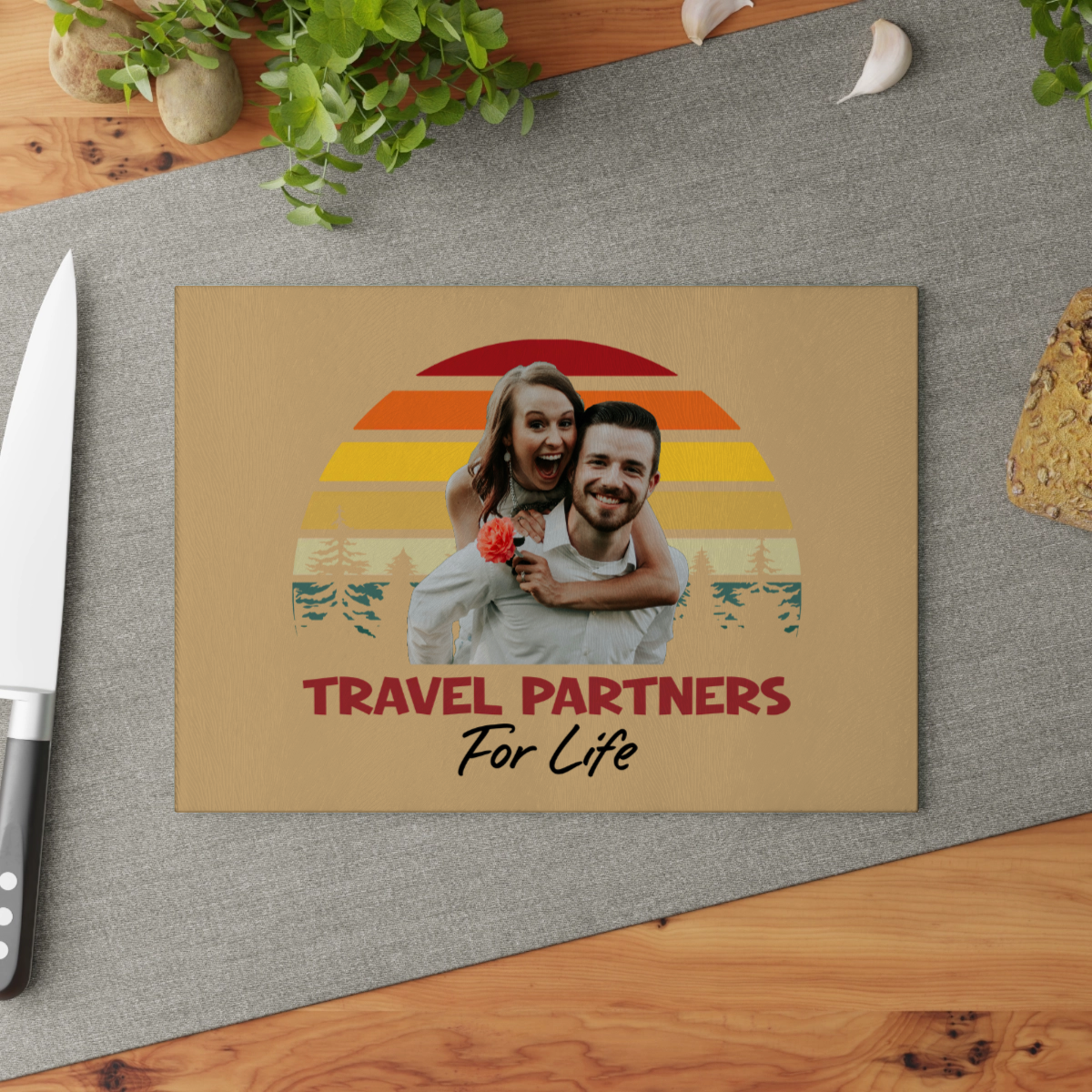 Reisepartner fürs Leben Glasschneidebrett