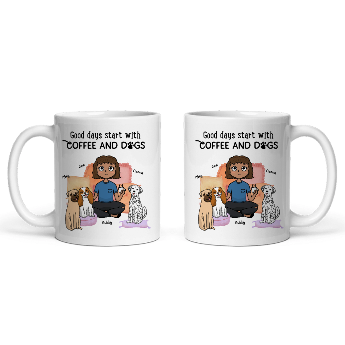 Gute Tage beginnen mit Kaffee und Hunden Keramiktasse