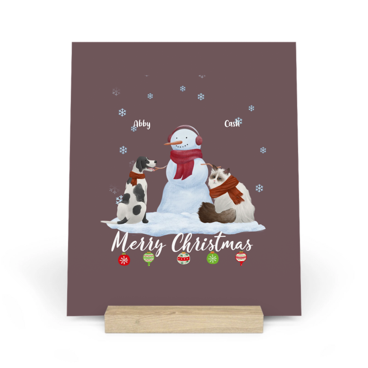 Frohe Haustier Weihnachten Galerietafel mit Ständer