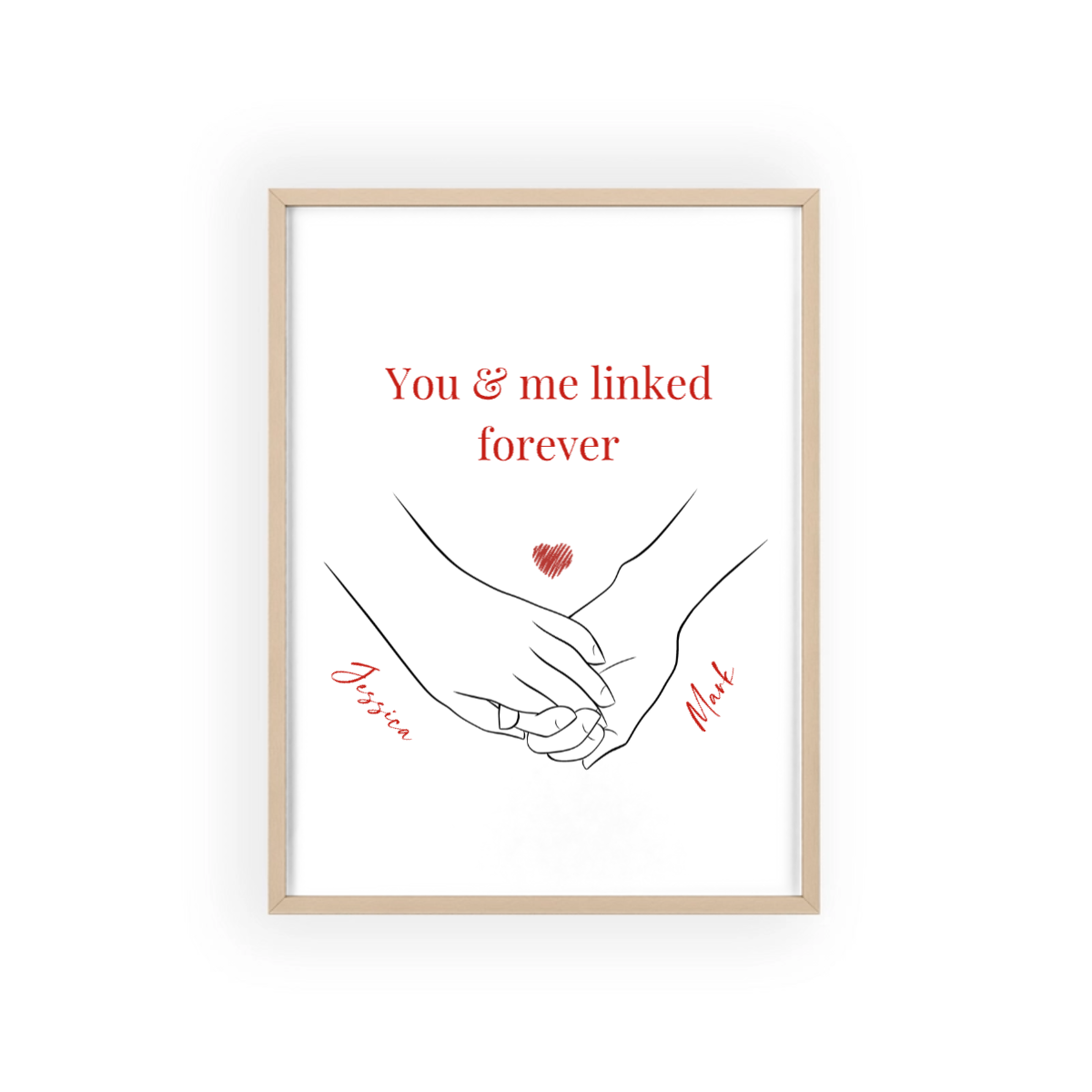 You and Me Forever Linked Poster with Wooden Frame