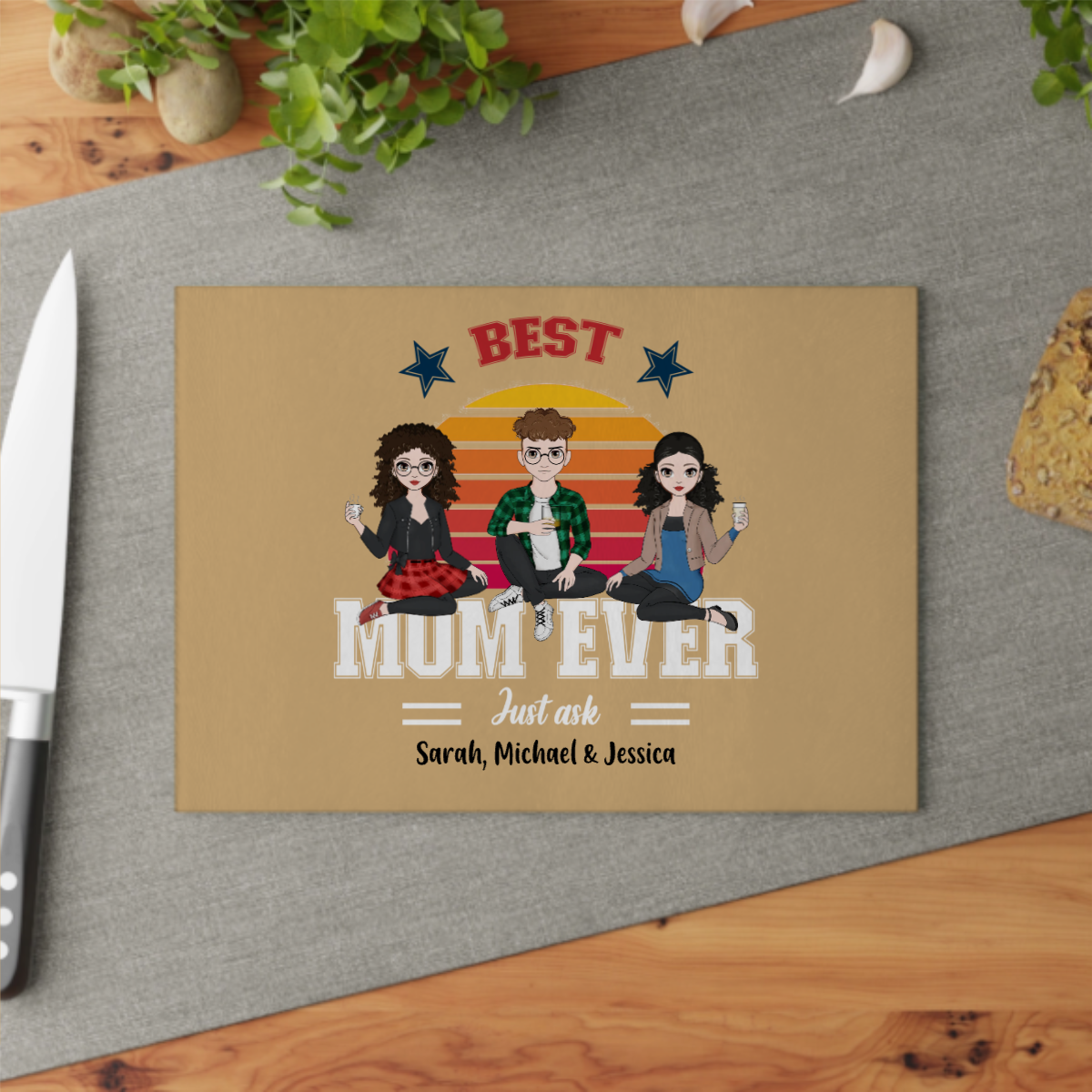 Beste Mama aller Zeiten Glasschneidebrett
